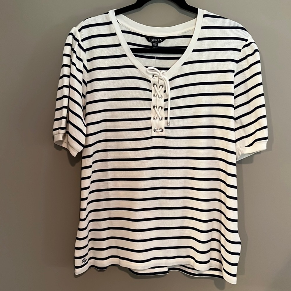 Lauren lace up top.  NWT.  Size XXL